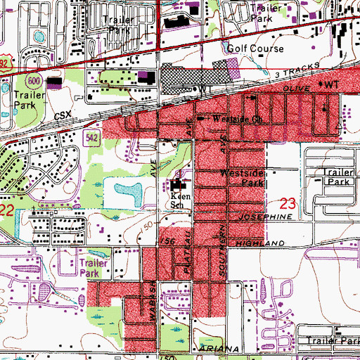 Topographic Map of Jesse Keen Elementary School, FL