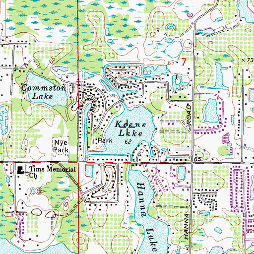Topographic Map of Keene Lake, FL
