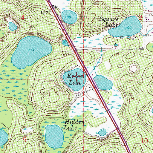 Topographic Map of Keene Lake, FL