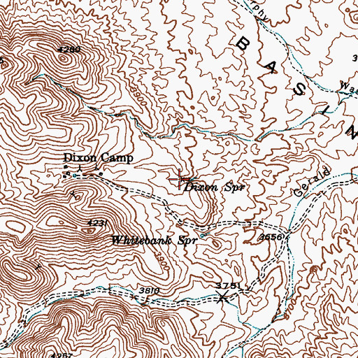 Topographic Map of Dixon Spring, AZ