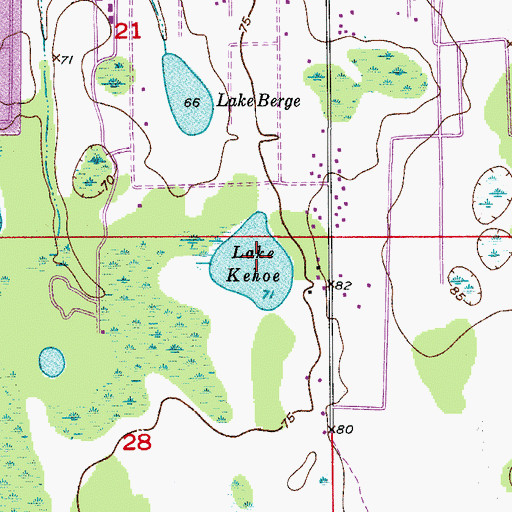 Topographic Map of Lake Kehoe, FL