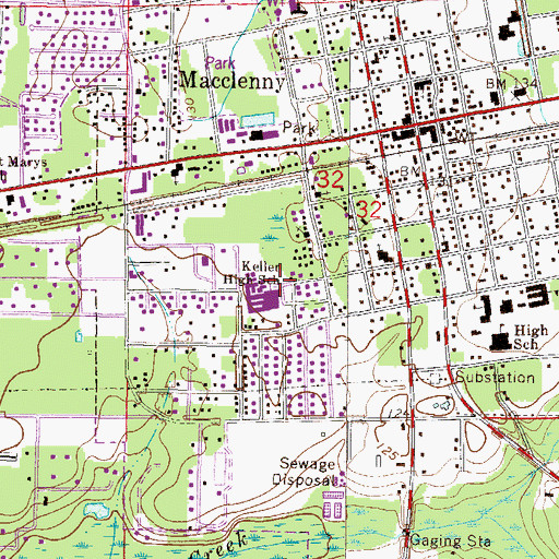 Topographic Map of Keller High School, FL
