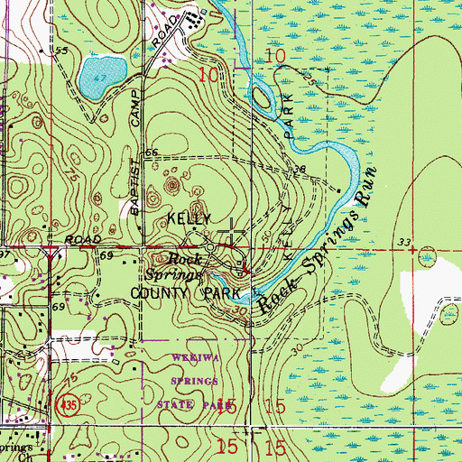 Topographic Map of Kelly Park, FL