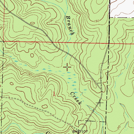 Topographic Map of Kelly Spring Branch, FL