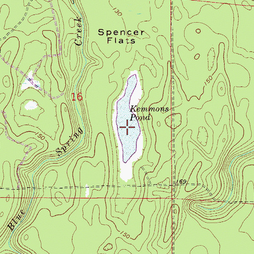 Topographic Map of Kemmons Pond, FL