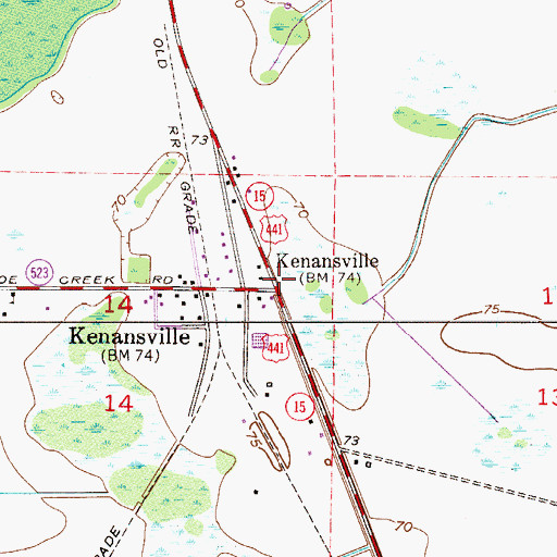 Topographic Map of Kenansville, FL
