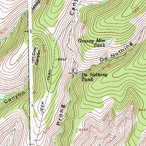 Topographic Map of Do Nothing Tank, AZ
