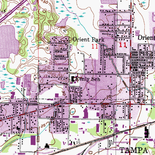 Topographic Map of Kenly Elementary School, FL