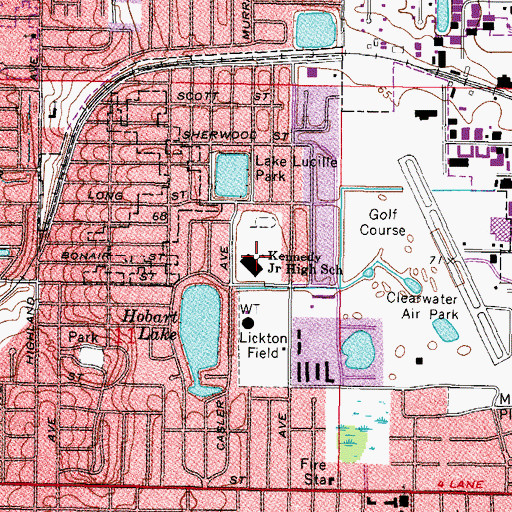 Topographic Map of Clearwater Fundamental Middle School, FL