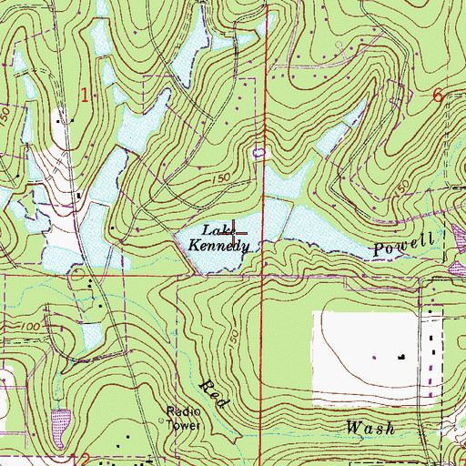 Topographic Map of Lake Kennedy, FL