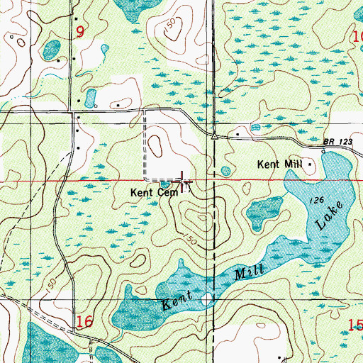 Topographic Map of Kent Cemetery, FL