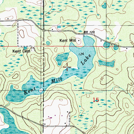 Topographic Map of Kent Mill Lake, FL