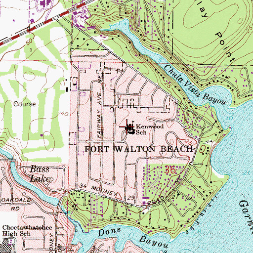 Topographic Map of Kenwood Elementary School, FL