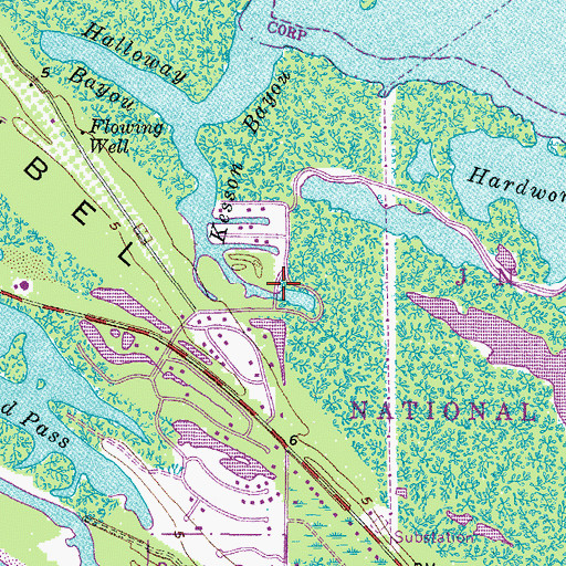 Topographic Map of Kesson Bayou, FL
