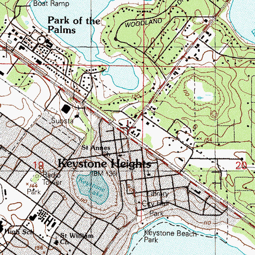 Topographic Map of Keystone Heights, FL