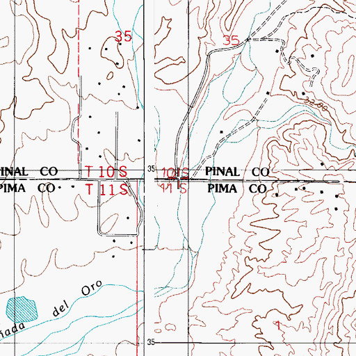 Topographic Map of Dodge Tank Wash, AZ