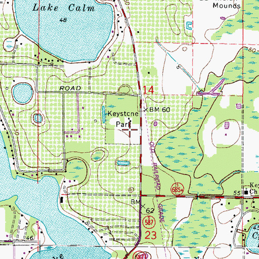 Topographic Map of Keystone Park, FL