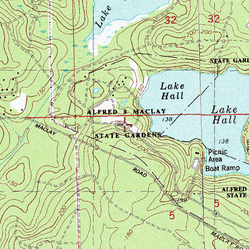 Topographic Map of Killearn Gardens State Park, FL