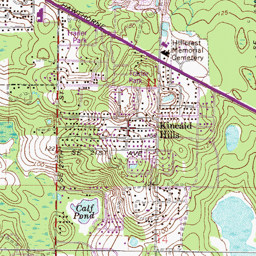 Topographic Map of Kincaid Hills, FL