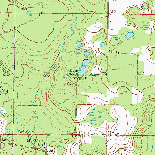 Topographic Map of King Chapel, FL