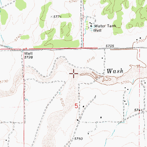 Topographic Map of Dodson Wash, AZ