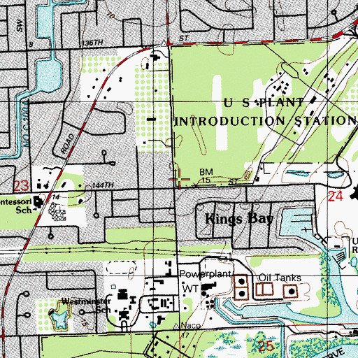 Topographic Map of Kings Bay, FL