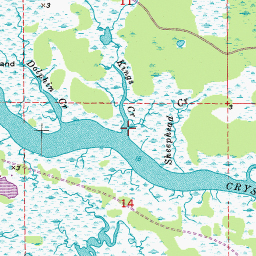 Topographic Map of Kings Creek, FL