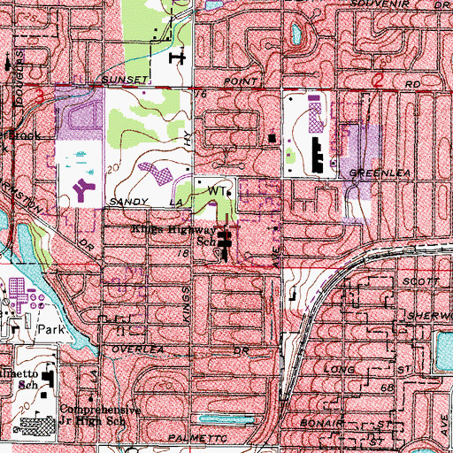 Topographic Map of Kings Highway Elementary School, FL