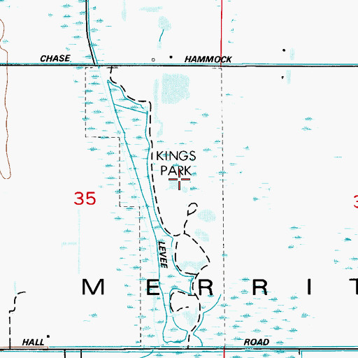 Topographic Map of Kings Park, FL