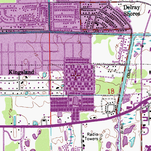 Topographic Map of Kingsland, FL