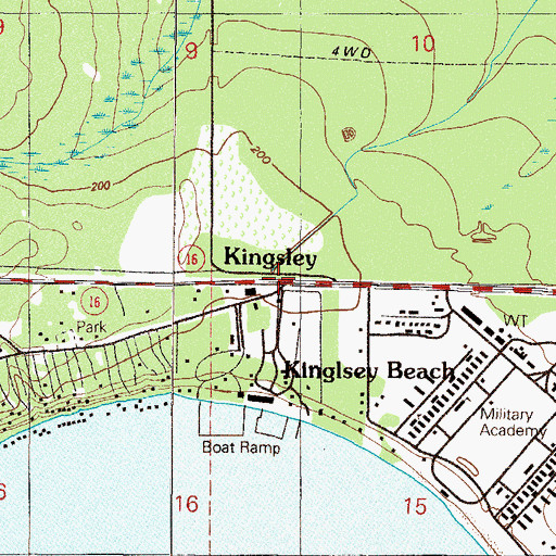 Topographic Map of Kingsley, FL