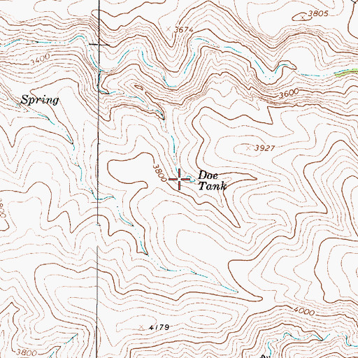 Topographic Map of Doe Tank, AZ