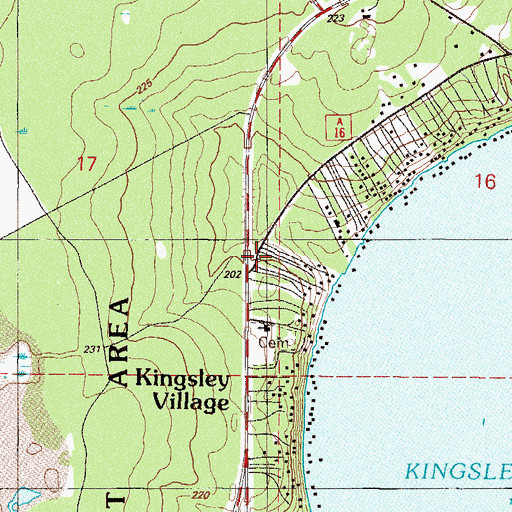 Topographic Map of Kingsley Village, FL
