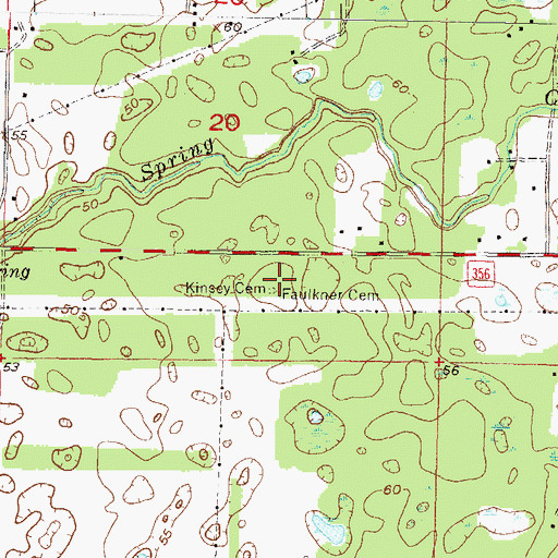 Topographic Map of Kinsey Cemetery, FL