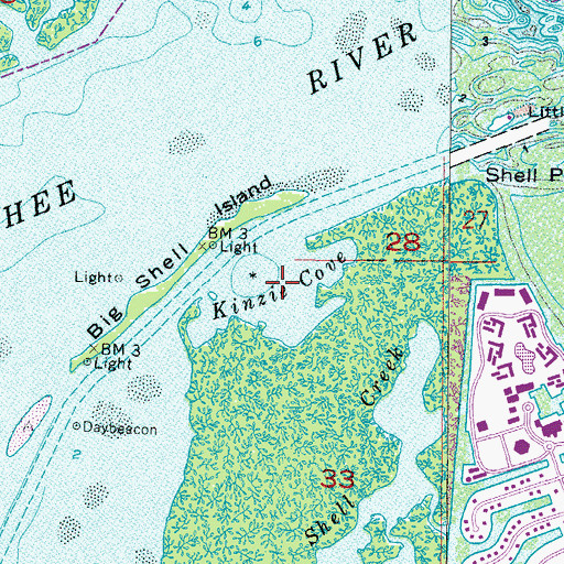 Topographic Map of Kinzie Cove, FL