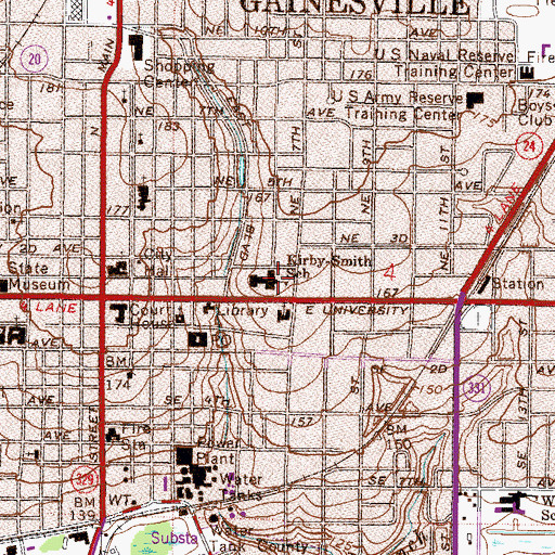 Topographic Map of Kirby-Smith School (historical), FL