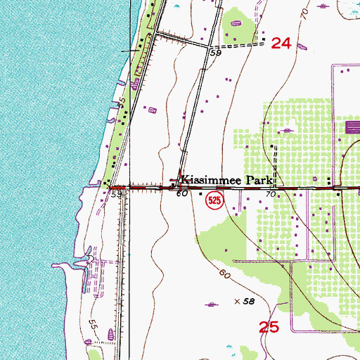 Topographic Map of Kissimmee Park, FL