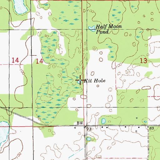 Topographic Map of Kit Hole, FL