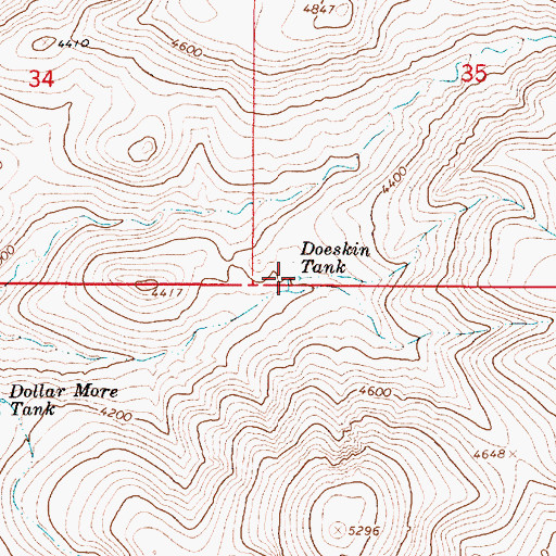 Topographic Map of Doeskin Tank, AZ