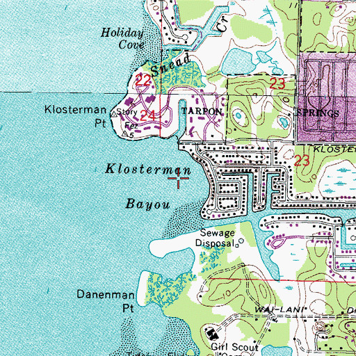 Topographic Map of Klosterman Bayou, FL