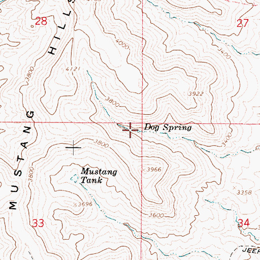 Topographic Map of Dog Spring, AZ