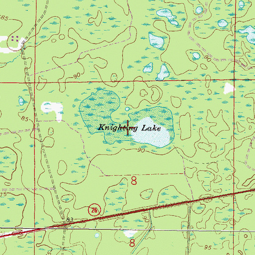 Topographic Map of Knighting Lake, FL