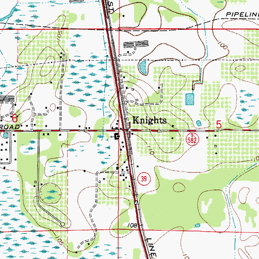 Topographic Map of Knights, FL