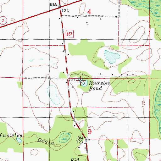 Topographic Map of Knowles Pond, FL