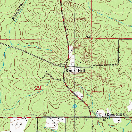 Topographic Map of Knox Hill, FL