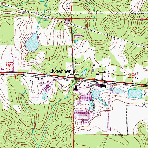 Topographic Map of Koerber, FL
