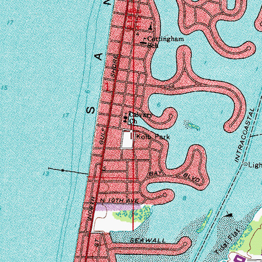 Topographic Map of Kolb Park, FL