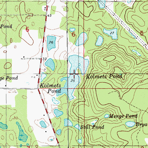 Topographic Map of Kolmetz Pond, FL