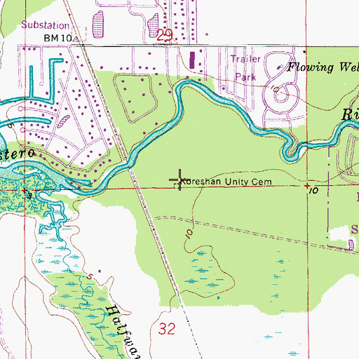 Topographic Map of Koreshan Unity Cemetery, FL
