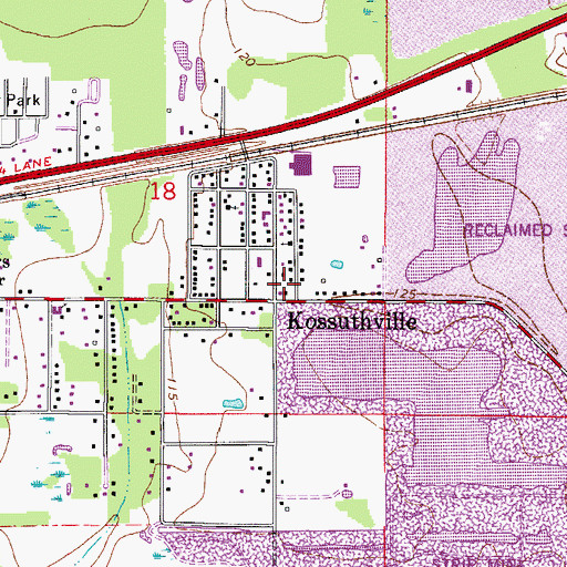 Topographic Map of Kossuthville, FL